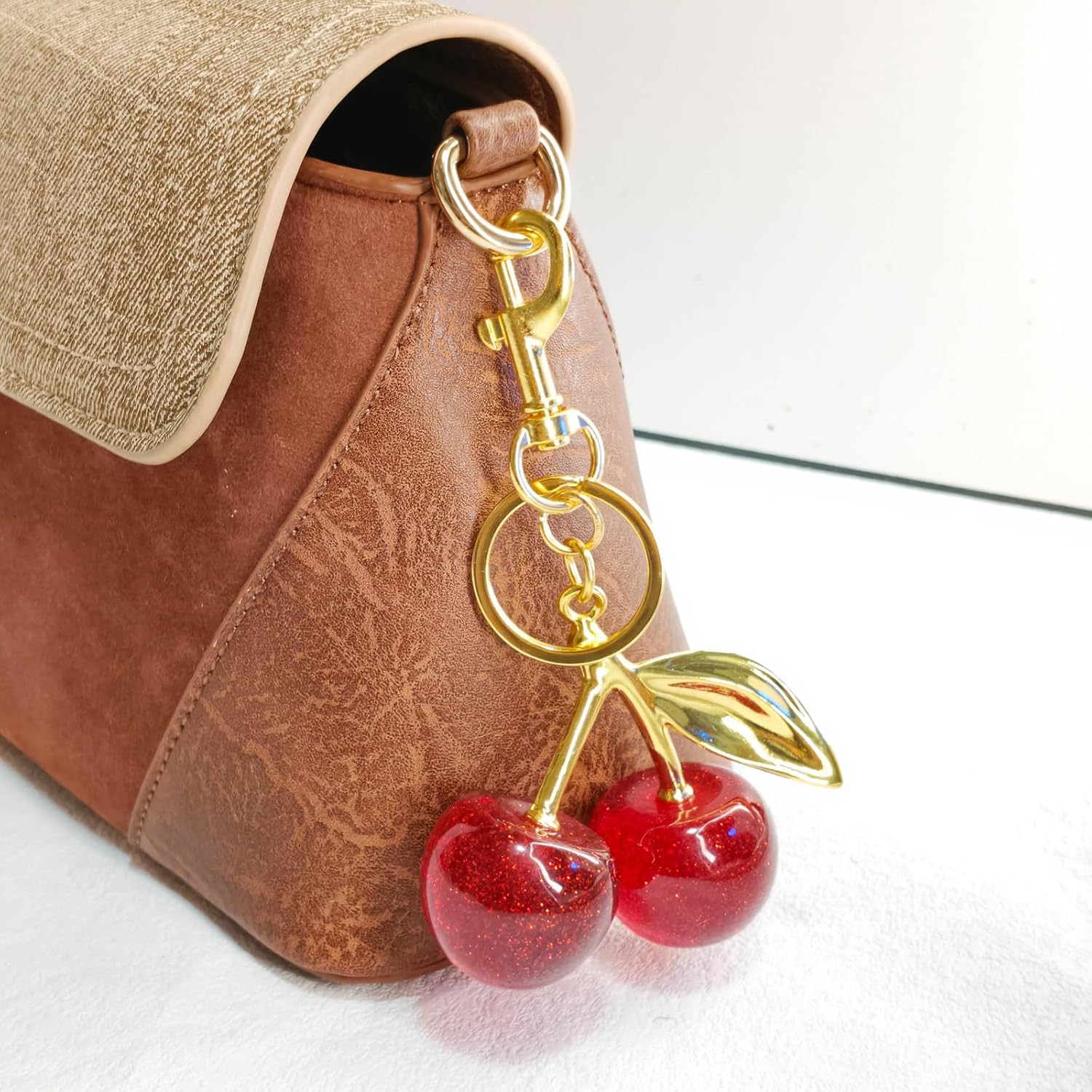 Cherry Keychain Bag Purse Charms Cute key chain accessories Car keyrings Handbag gifts for women Valentines Day Gifts