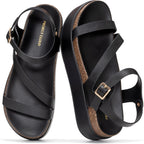 Project Cloud Platform Sandals Women Footwear - Plush & Soft Insole Wedge Sandals For Women Footwear Stylish Platform Shoes With Adjustable Straps (Mellow)