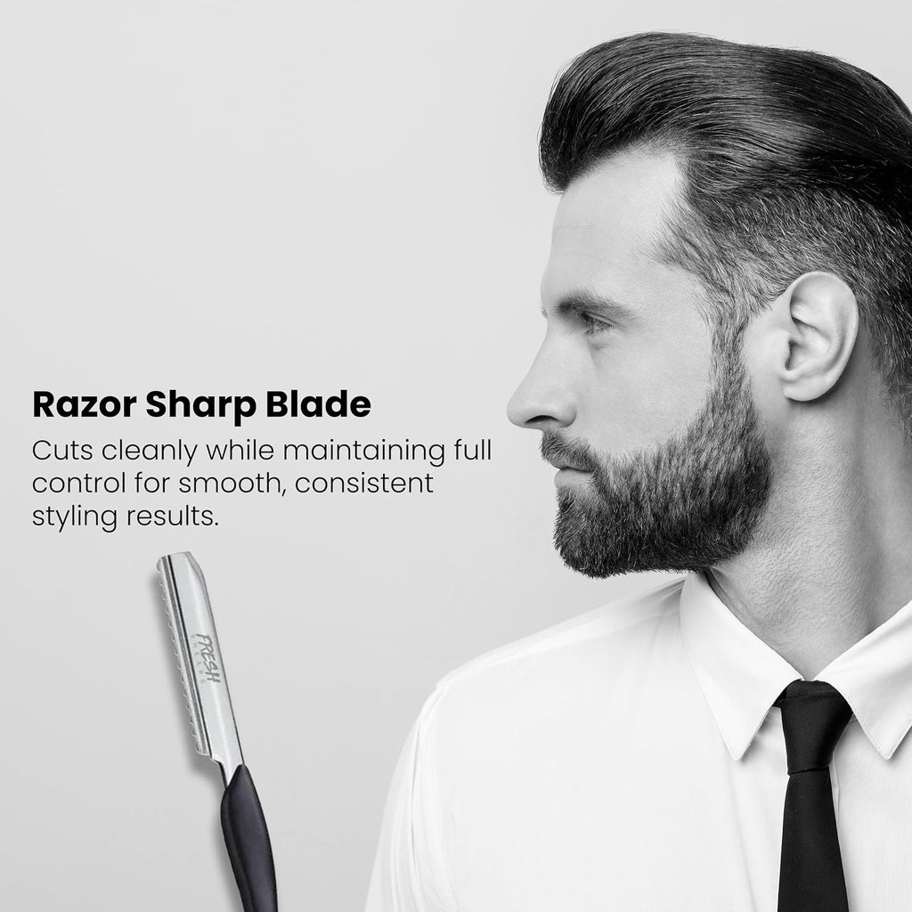 Freshedge Razor By Fresh Pro Tools, Professional Texturizing Feather Razor For Hair Cutting, Hairstylist Essentials & Barber Supplies