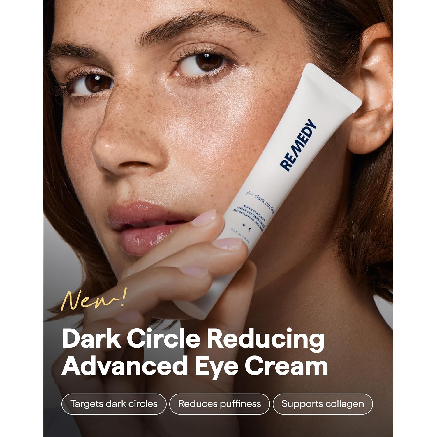 Remedy Dark Circles Reducing Advanced Eye Cream | Undereye Discoloration Treatment | Caffeine, Kojic Acid, Niacinamide, Marine Algae Complex | By Dermatologist Dr. Shah, 0.5 Fl. Oz