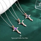 Iefil Mothers Day Gifts - 925 Sterling Silver Rose Cross Necklaces for Women, Birthday Mothers Day Gifts for Wife Mom Grandma
