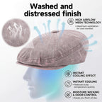 Newsboy Flat Cap for Men Women, Adjustable Washed Cotton Hat | 100% cotton, 8-panel Gatsby style, adjustable 57-60 cm fit for driving, golf, travel, and daily vintage looks. #B36-pink