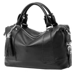 HESHE Womens Genuine Leather Purse Satchel Tote Bags Ladies Real Leather Bags Crossbody Handbags