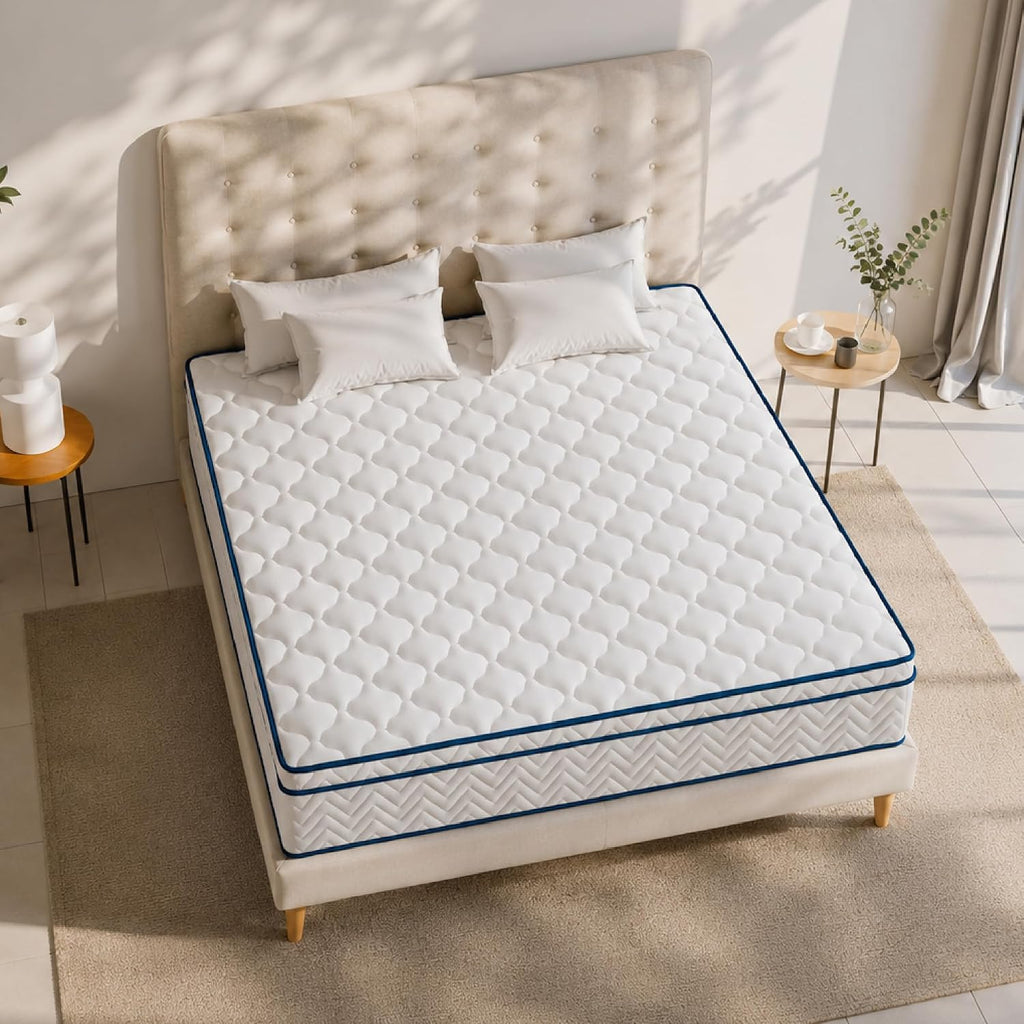 King Size 12 Inch Individual Pocket Coil Hybrid Mattress, Quilted Breathable Cover, Medium-Soft, Compressed Mattress In A Box, No Fiberglass, 76" X 80"