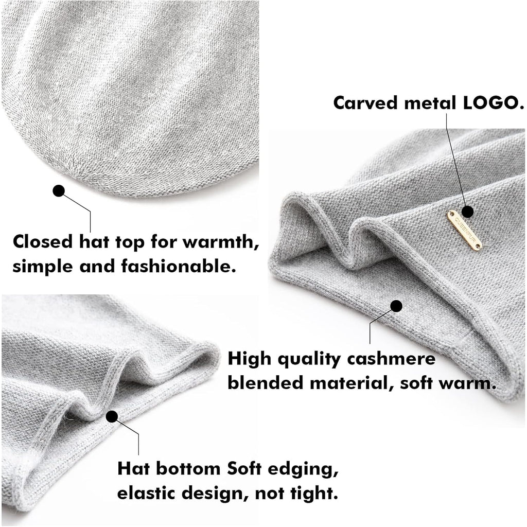 Knit Slouchy Beanie Hats For Women Cashmere Ski Cap Knitted Wool Soft Warm Winter Hat
