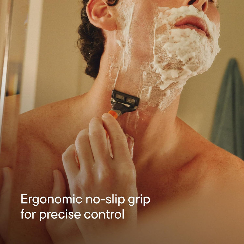 Harry's Original Shaving Kit for Men - 1 Razor Handle, 3 Razor Blade Refills, Foaming Shave Gel, and Travel Blade Cover - German Engineered - Sage