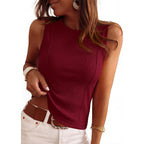PRETTYGARDEN Sleeveless Tops for Women 2026 Summer Ribbed Tank Top Fitted Shirts Basic Tees Cute Spring Going Out Y2k Clothes