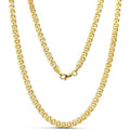 JEWELHEART 14K Gold Double Cuban Link Chain Necklace - Diamond Cut 14K Yellow Gold Chain for Men - Real Gold Chain for Women with Lobster Clasp 3mm to 4.5mm 16" 18" 20" 22" 24"