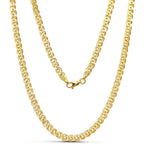 JEWELHEART 14K Gold Double Cuban Link Chain Necklace - Diamond Cut 14K Yellow Gold Chain for Men - Real Gold Chain for Women with Lobster Clasp 3mm to 4.5mm 16" 18" 20" 22" 24"