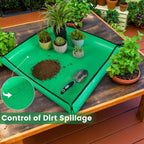 Hnxtyaob Repotting Mat For Indoor Plant Transplanting And Mess Control 27"X 27" Thickened Waterproof Potting Tray Foldable Succulent Potting Mat Portable Gardening Mat Garden Gifts For Women & Men