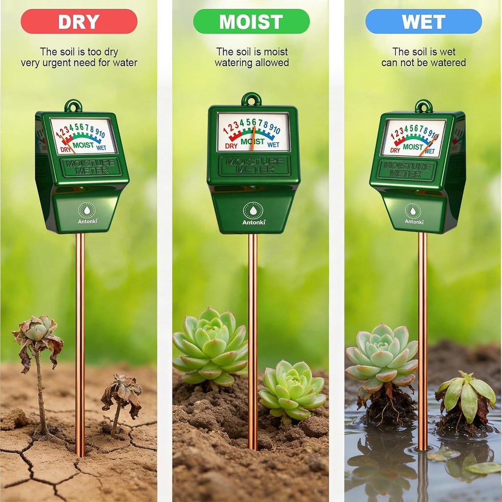2 Pack Soil Moisture Meter, Plant Water Meter For Gardening, Farming, Soil Tester Hygrometer Sensor For Indoor Outdoor House Plants, Flower, Lawn - No Battery Required
