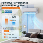 Albott 12,000 Btu Mini Split Air Conditioner And Heater Seer2 18, 115V | Inverter Energy-Efficient Ac With Self-Cleaning, Remote And App Control, Easy Installation, Cools Up To 750 Sq.Ft.