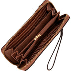 Fossil Women'S Logan Leather Rfid-Blocking Zip Around Clutch Wallet With Wristlet Strap For Women