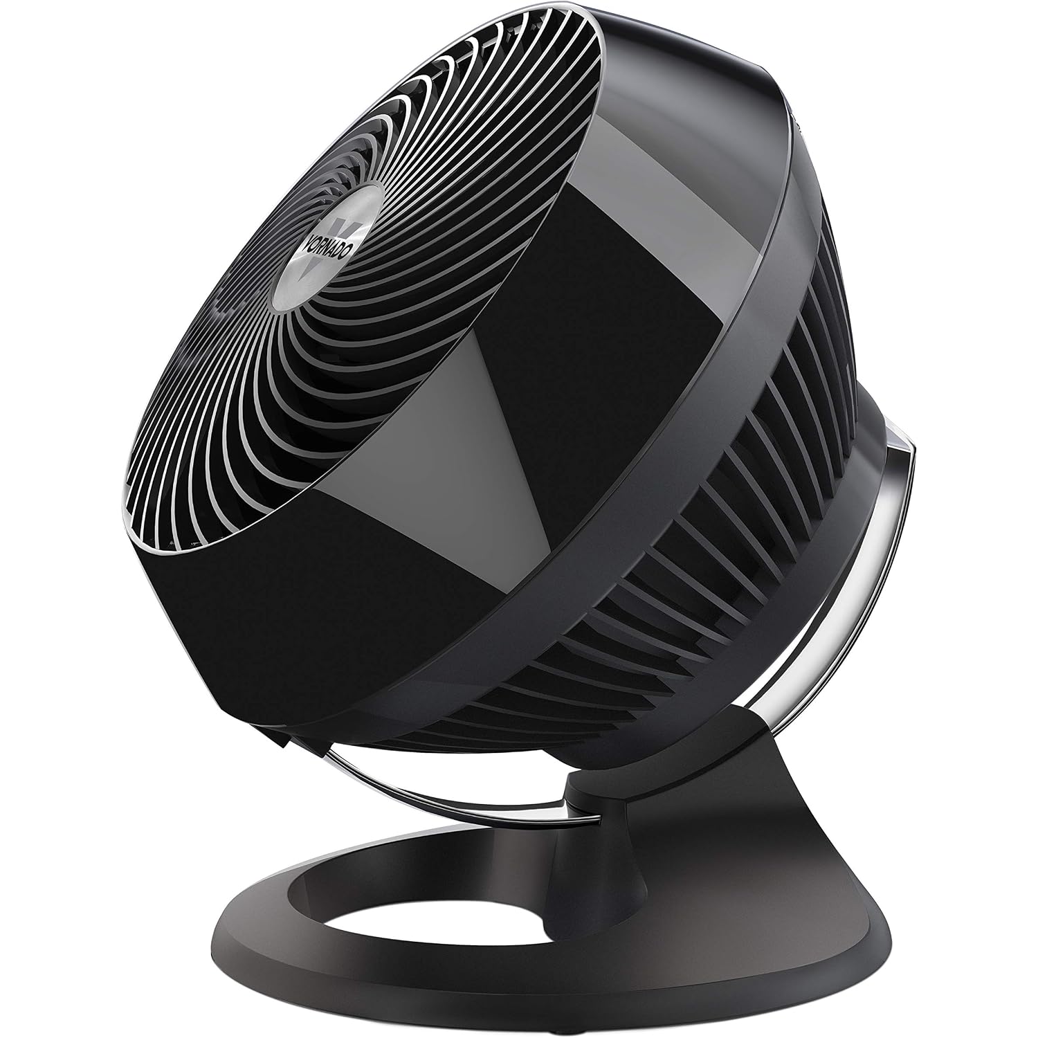 Vornado 660 Large Air Circulator Fan, 4-Speed, Whole Room Electric Fan With 90-Degree Tilt, Chrome Glide Bar, Quiet Cooling For Bedroom, Office, Dorm Room, Black Indoor