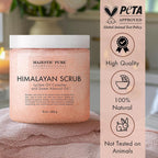 Majestic Pure Himalayan Salt Body Scrub With Lychee Oil, Exfoliating Salt Scrub To Exfoliate & Moisturize Skin, Deep Cleansing - 10 Oz