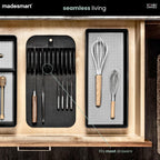 Madesmart Classic Knife Mat For 11 Knives With Soft Grip Base, Carbon