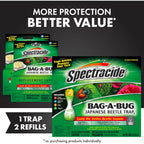 Spectracide Bag-A-Bug Japanese Beetle Trap Bundle, 1 Dual Lure System With 2 Replacement Lure Refills