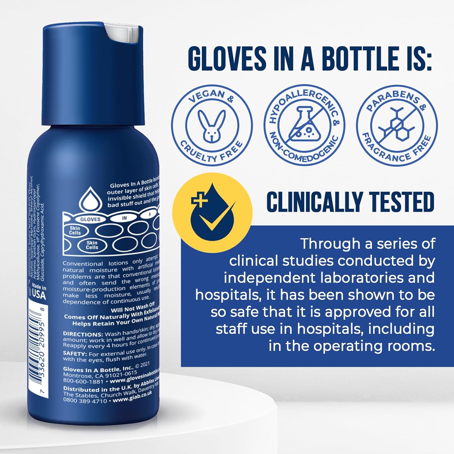 Gloves In A Bottle Shielding Lotion for Nurses – Protective Barrier Hand Lotion for Dry, Cracked Hands | Non-Greasy Moisturizer for Frequent Hand Washing | Travel Size for Healthcare Workers | 2 oz