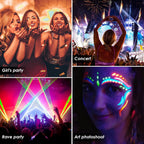 Glow In The Dark Glitter Gel With Uv Neon Liquid Eyeliner Pen Set For Body Face Hair Eye, Makeup Kit For Rave Accessories Party Halloween Anime Cosplay Concerts Festival Carnival Face Paint
