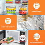 40 Pcs Food Storage Containers With Lids Airtight (20 Containers & 20 Lids), Plastic Storage Meal Prep Container-Stackable 100% Leakproof & Microwave Organization And Storage Sets, Lunch Containers