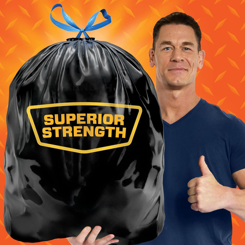 Hefty Strong Extra Large Trash Bags, Black, 33 Gallon, 48 Count