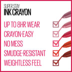 Maybelline Super Stay Ink Crayon Lipstick Makeup, Precision Tip Matte Lip Crayon With Built-In Sharpener, Longwear Up To 8Hrs, Trust Your Gut, Mauve Nude Pink, 1 Count