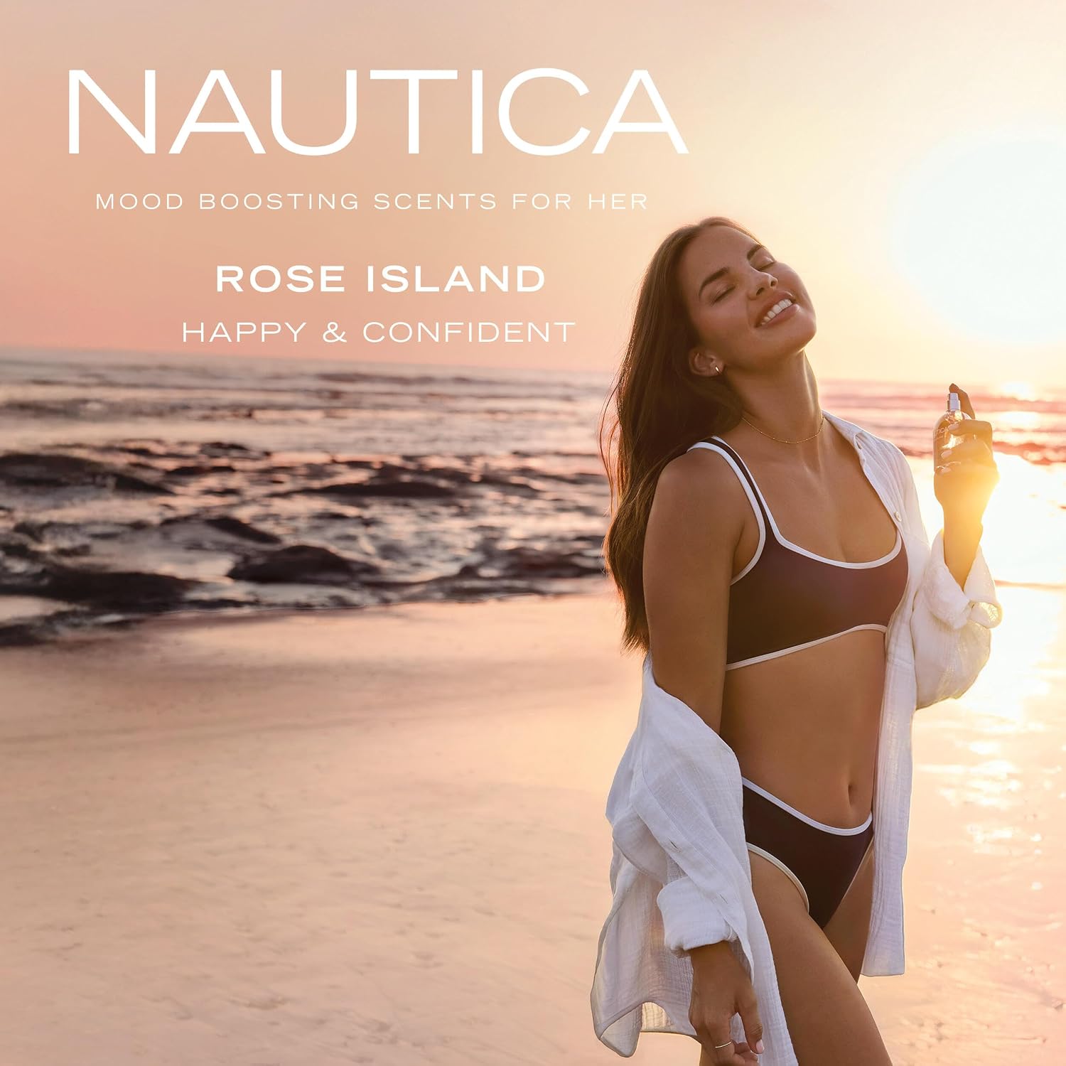 Nautica For Her Rose Island Eau De Parfum, 1.6 Fl Oz (Pack Of 1), Notes Of Lemon, Rose, And Musk, Women'S Fragrance, Long Lasting, Mood-Boosting Fragrance, Vegan Formula