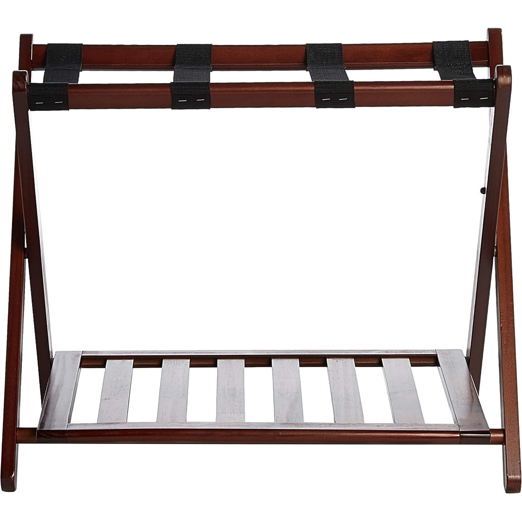 Casual Home Luggage Rack, Walnut, Solid Wood