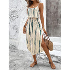 Roseseek Women'S Spaghetti Strap Tie Dye Cami Sun Dress Beach Midi Summer Dresses Resort Wear Vacation Outfits