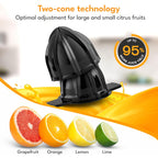 LEBENLANG Orange Juicer Electric - 2 cones & BPA-free I High juice yield & Large Volume I 24oz Lemon Juicer Squeezer I Electric Citrus Juicer Orange Juice Press Juicers Exprimidor De Naranjas Limones