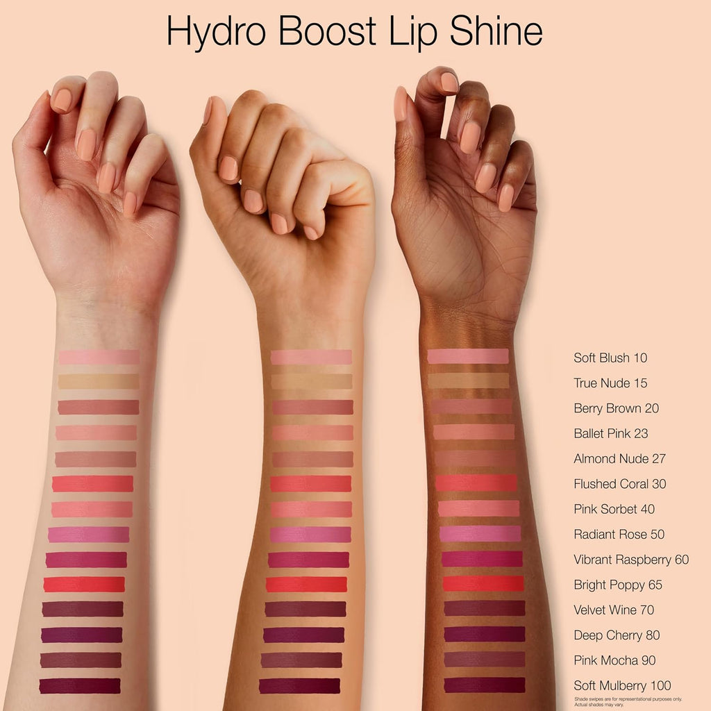 Neutrogena Hydro Boost Moisturizing Lip Gloss, Hydrating Non-Stick And Non-Drying Luminous Tinted Lip Shine With Hyaluronic Acid To Soften And Condition Lips, 100 Soft Mulberry, 0.10 Oz