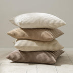 Miulee Decorative Corduroy Throw Pillow Covers Set Of 2 18X18 Cream White | Soft Solid Striped Textured Cushion Cases For Couch Chair Sofa Bed Living Room Boho Square Pillowcases For Home Decor