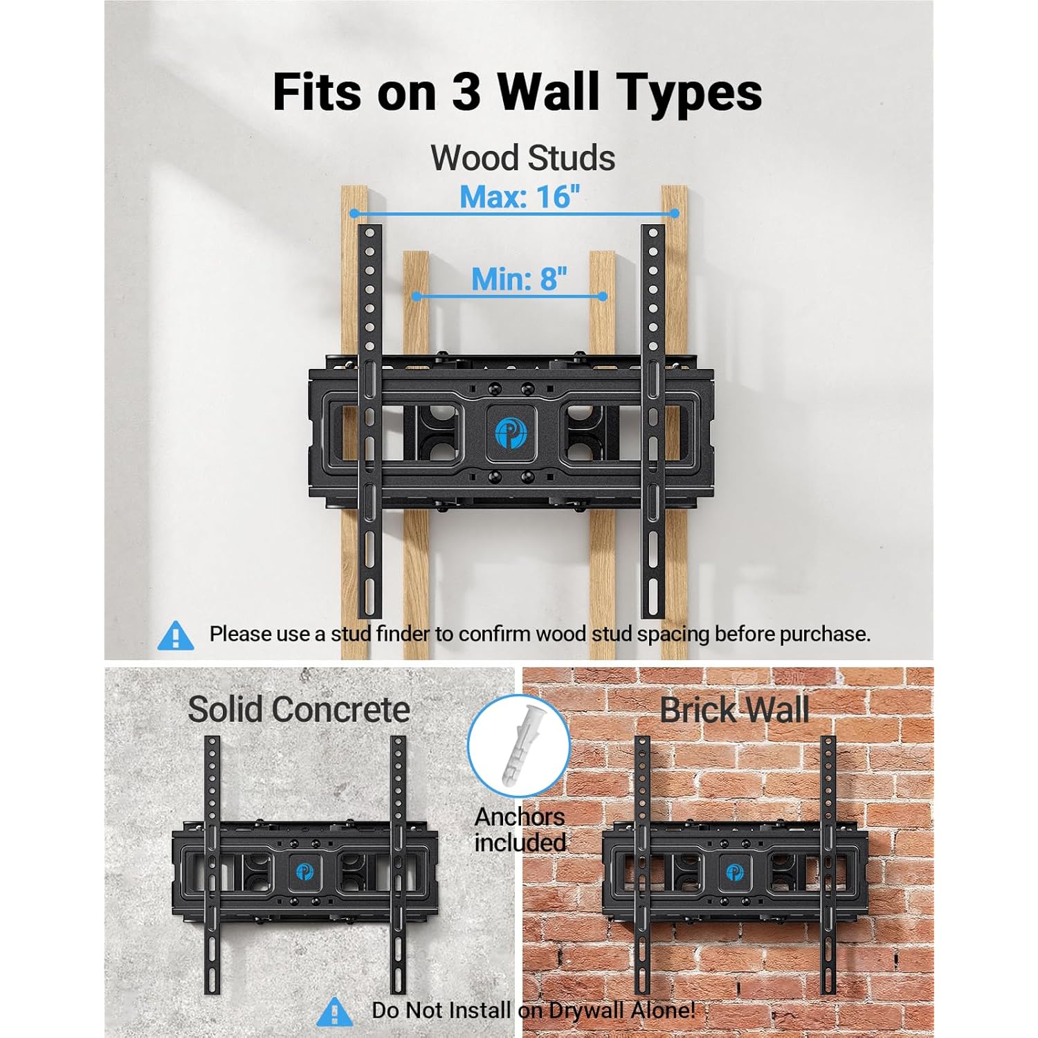 Pipishell TV Wall Mount for 26-74 inch LED LCD OLED 4K TVs up to 99lbs, Full Motion TV Mount Bracket Articulating Swivel Extension Tilting Leveling Max VESA 400x400mm, Fits 12/16 Inch Wood Studs