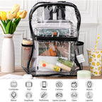 Silkfly 100 Pack Clear Backpacks Bulk Pvc Transparent Bookbags Heavy Duty See Through Bags With Pockets For Stadium Work Travel (15 X 11 X 5.2 Inches,Black,Gray,Blue,Pink)