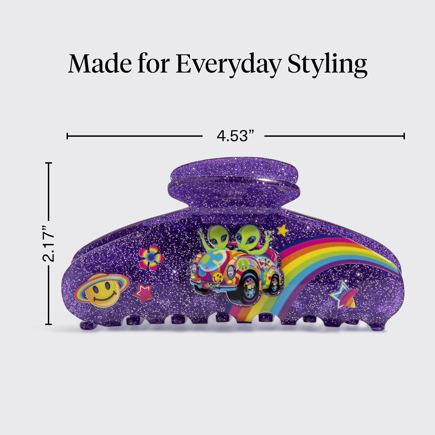 Lisa Frank X Kitsch Purple Glitter Hair Clip For Women – Secure Hold Claw Clip | Sparkly Hair Accessories With Strong Grip | Teens - Zoomer And Zorbit