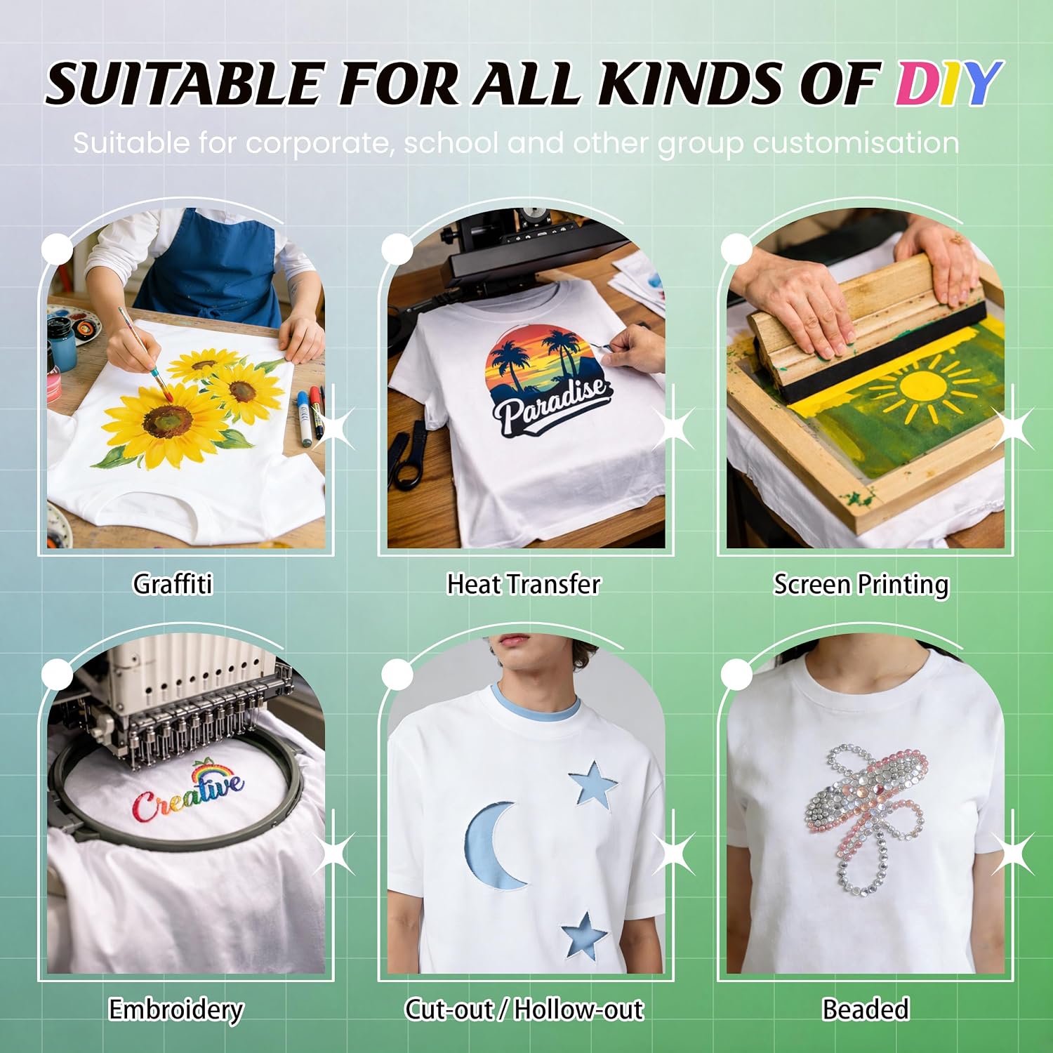 Joyclub 10 Pcs Blank T-Shirts For Adults Unisex White Polyester Shirts Sublimation Crew Neck Short Sleeve Team Uniforms