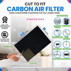 Bagean Cut To Fit Activated Carbon Filter Sheet 16” X 48” Carbon Air Filter | Fits Air Purifiers Window Ac Air Vent And More - Activated Charcoal Filter Effectively Filters Odors & Freshens Air (2-Pack)