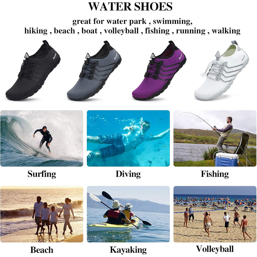 Racqua Water Shoes Quick Dry Barefoot Water Aqua Sport Beach Pool Swim Surf Diving For Men Women