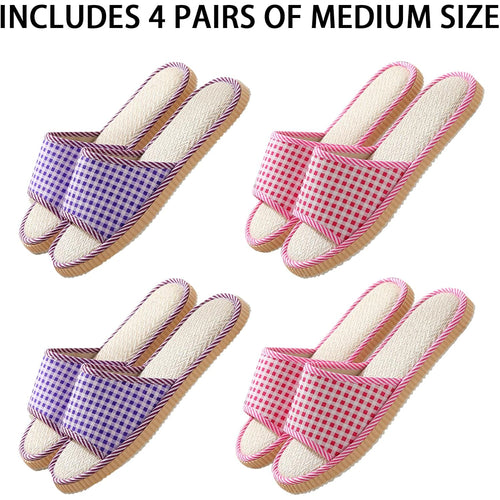 10 Pairs Washable House Slippers for Guests,Disposable Slippers for Guests,Breathable Open Toe Indoor Slipper,Spa Slipper for Guests,Home,Bedroom,Hotel,Travel,Unisex Universal Size(6 Large Size+4
