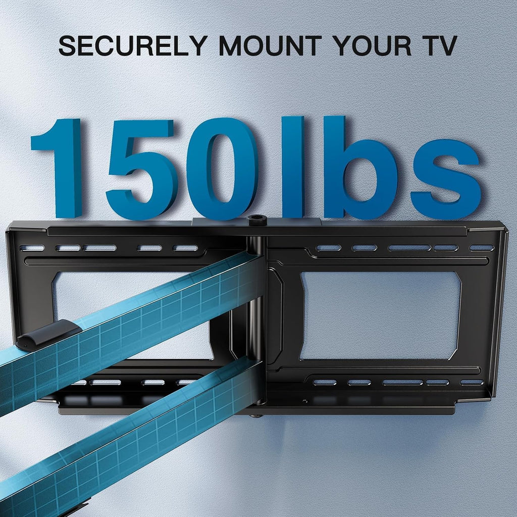 Perlesmith Long Arm Tv Wall Mount For 42-90 Inch Tvs, Full Motion Tv Mount With 42.72 Inch Extension Articulating Arm Swivel And Tilt, Max Vesa 800X400Mm, Holds Up To 150 Lbs, 16”,18”, 24” Studs