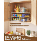 Everie Extendable 3-Tier Kitchen Cabinet & Pantry Organizer For Plastic Wrap, Foil & Storage Bags, Adjustable Heavy Duty Shelf Rack For Wrap Boxes, Jars & Snack Boxes (11–16.7 In Wide), Pack Of 1