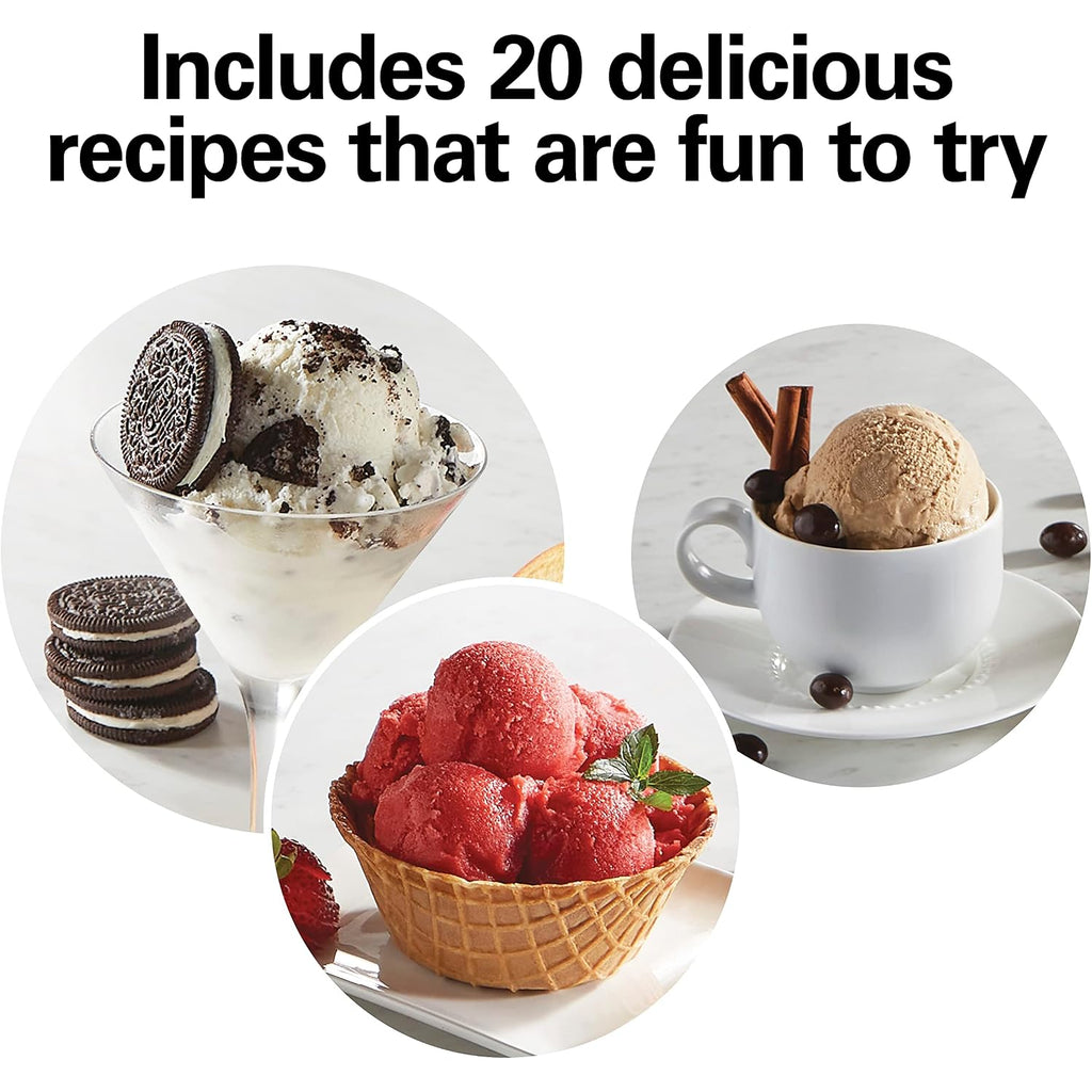 Hamilton Beach Automatic Electric Ice Cream Maker & Frozen Yogurt Machine | 4 Quart | Makes A Variety Of Treats Including Sorbet, Sherbet, Gelato, Custard |Simple & Customizable | White | 68330N