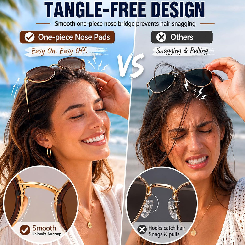 Dreamcalf Retro Tangle Free Aviator Sunglasses For Women Polarized Trendy Round Frame 2026 Fashion Designer Lady Shades