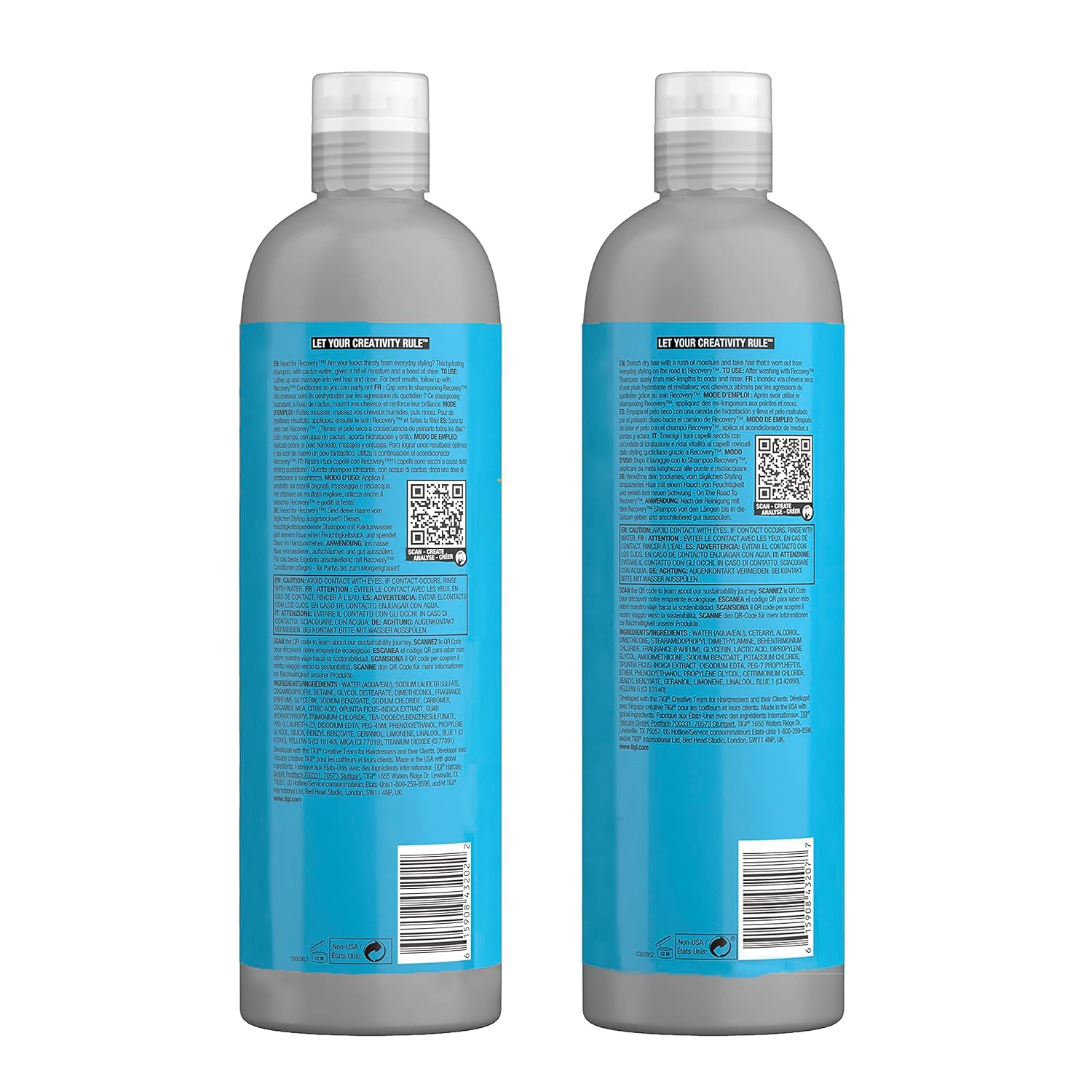 TIGI Bed Head Recovery Shampoo and Conditioner Set for Dry, Damaged Hair, 25.36 fl oz, 2 Count