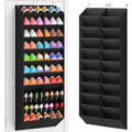 20-30 Pairs Over The Door Shoe Organizer, Breathable Pockets Hanging Shoe Storage For Closet, 10-Tier Door Shoes Rack, Handing Shoes Holder Fit All The Family'S Sneakers, Boots, Heels, Black