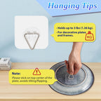 Wall Plate Hangers For Display - Invisible Adhesive Picture Hangers For Wall - Ideal For Hanging Decorative Plates | Photo Frames | Paintings - 2.4 Inch