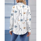 Zeagoo Womens Button Down Shirt Long Sleeve Blouse Business Work Tops Dressy Casual Floral Printed Outfits With Pocket