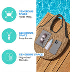 Jollque Straw Bag For Women, Raffia Tote Large Summer Beach Purse Woven Shoulder Bags Boho Vacation Handbag With Zipper