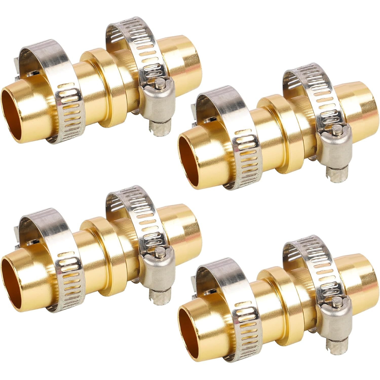 Hourleey 4 Pack Garden Hose Repair Kit, Hose Connector Repair Mender Kit With Stainless Clamp, Fits 3/4"-5/8" Water Hose Repair Fittings