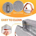 Lunch Bag For Women & Men Adult Insulated Lunch Box, Small Leakproof Cooler Food Lunch Containers Reusable High Capacity Lunch Tote Bags For Work, Travel, Outdoor (Grey)